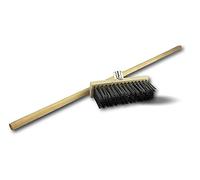 Kibros Balai cantonnier métallique Acier Plat 30 cm Manche Bois 1,40 m | Garnissage acier plat trempé, manche bois 1,40 m inclus, semelle bois, usage extérieur terrasse dallage garage.