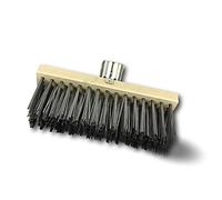 Kibros Balai cantonnier métallique Acier Plat 30 cm sans Manche | Garnissage acier plat trempé, semelle bois, sans manche, usage extérieur terrasse dallage garage atelier parking.