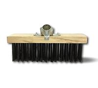 Kibros Balai cantonnier métallique Acier Rond 30 cm sans Manche | Garnissage acier rond trempé, semelle bois, sans manche, usage extérieur terrasse dallage garage atelier parking.