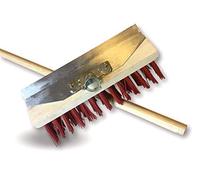 Kibros Balai cantonnier racloir métallique 32 cm PVC Rouge avec Manche