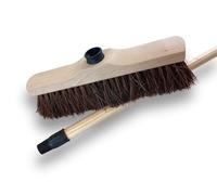 Kibros Balai de Jardinage Droit 30 cm Fibre Arenga Manche Bois 1,40 m | Fibre arenga résistante, sortie 65 mm, manche bois 1,40 m, idéal sols rugueux extérieur terrasse cour jardin.