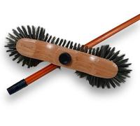 Kibros Balai Demi-tête Fibres Pet Grises 50 mm Manche Bois 2 m