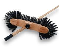 Kibros Balai Demi-tête Fibres Pet Noires 60 mm Manche Bois 1,40 m