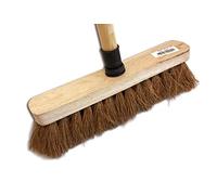 Kibros Balai ménage Fibres Coco Naturel 29 cm Manche Bois 1,25 m | Fibres de coco naturel, semelle sans fixation spéciale, douille vissante plastique pour manche standard.