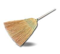 Kibros Balai Paille de Riz Naturelle 6 Fils 35 cm Manche Bois 1,50 m | Fibre naturelle, manche bois 1,50 m inclus, usage intérieur extérieur cave cour terrasse jardin.