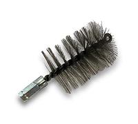 Kibros Brosse à tube PRO INOX Ø 80 mm raccord M12 femelle | Fil acier inoxydable, âme acier torsadé, nettoyage brossage tubes canalisations, compatible tringle Kibros.