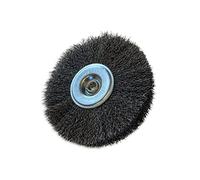 Kibros Brosse circulaire tige Ø 125 mm acier souple 18 mm | Fil acier souple Ø 0,20 mm, 3 rangs, tige Ø 6 mm, pour perceuse ou visseuse à mandrin, décapage brossage nettoyage.