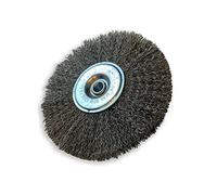 Kibros Brosse circulaire tige Ø 125 mm inox souple 12 mm | Fil inox souple Ø 0,20 mm, 2 rangs, tige Ø 6 mm, pour perceuse ou visseuse à mandrin, décapage brossage nettoyage.