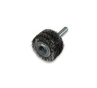 Kibros Brosse circulaire tige Ø 30 mm inox dur 18 mm | Fil inox dur Ø 0,30 mm, 3 rangs, tige Ø 30 mm, pour perceuse ou visseuse à mandrin, nettoyage décapage brossage.