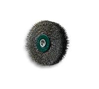 Kibros Brosse circulaire tige Ø 75 mm inox dur 18 mm | Fil inox dur Ø 0,30 mm, 3 rangs, tige Ø 6 mm, pour perceuse ou visseuse à mandrin, décapage brossage nettoyage.