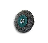 Kibros Brosse circulaire tige Ø 75 mm inox souple 12 mm | Fil inox souple Ø 0,20 mm, 2 rangs, tige Ø 6 mm, pour perceuse ou visseuse à mandrin, décapage brossage nettoyage.