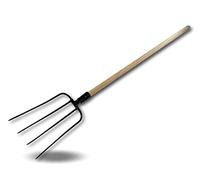 Kibros Fourche 4 dents fines manche 120 cm bois France tête acier forgé