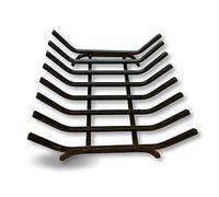 KIBROS Grille porte-bûches éco acier forgé 8 barreaux 40×36×16 cm