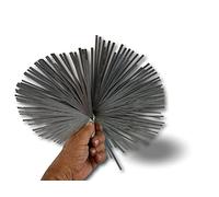 Kibros Hérisson acier rond plat conduits non gainés Ø 350 mm embout M12 | Acier plat, embout fileté M12×1,75 mm, Ø 350 mm, compatible tous kits ramonage, cheminées chaudières poêles.