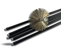 Kibros Kit ramonage classique non gainé hérisson acier Ø 200 mm 5 cannes | 5 cannes noires Ø 17 mm creuses 5×1,4 m, hérisson acier plat, cheminées conduits non gainés Ø 200 mm.
