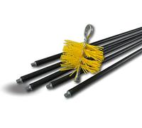 Kibros Kit ramonage conduits gainés hérisson synthétique Ø 125 mm 7 m | 5 cannes Ø 17 mm longueur 1,40 m, embout fileté M12×1,75 mm, ramonage conduits gainés cheminée chaudière poêle.