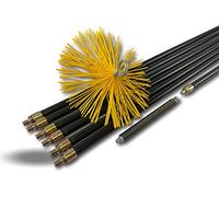 Kibros Kit ramonage hyper pro gainé hérisson synthétique Ø 200 mm | 7 cannes PPN pleines contre-vissantes Ø 20 mm 6×2 m+1×1,25 m, ressort de départ, gainé Ø 200 mm.