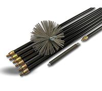 Kibros Kit ramonage hyper pro non gainé hérisson acier Ø 150 mm | 7 cannes PPN pleines contre-vissantes Ø 20 mm 6×2 m+1×1,25 m, ressort de départ, non gainé Ø 150 mm.
