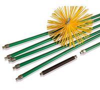Kibros Kit ramonage pro conduits gainés hérisson synthétique Ø 250 mm 8 m | Hérisson Ø 250 mm, 6 cannes vertes autobloquantes Ø 18 mm, ressort de départ, cheminées conduits gainés.