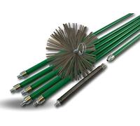 Kibros Kit ramonage pro conduits non gainés hérisson acier Ø 150 mm 8 m | Hérisson acier Ø 150 mm, 6 cannes vertes autobloquantes Ø 18 mm, ressort de départ, cheminées non gainés.