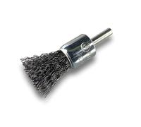 Kibros Lot 10 brosses en bout pinceau tige Ø 6 mm fil acier dur Ø 18 mm | Fil acier dur Ø 0,30 mm, pour perceuse ou visseuse à mandrin, ébavurage décapage nettoyage surfaces métalliques.
