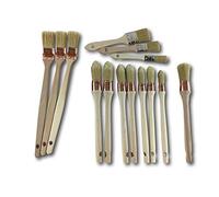 Kibros Lot 16 pinceaux Fabrication France rechampir Plats coudés vernir | 9 à rechampir, 1 pouce, 3 plats coudés radiateur, 3 à vernir, fabrication 100% française, haute qualité.