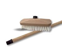 Kibros Lot 3 balais Brosse Lave-Pont 22 cm PPL Blanc Manche Bois 1,25 m | Garnissage PPL blanc, manche bois 1,25 m inclus, semelle bois, douille vissante, lavage récurage ponts carrelages.