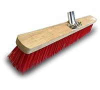 Kibros Lot 3 balais cantonnier PVC Rouge 60 cm extérieur sans Manche