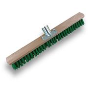 Kibros Lot 3 balais de Jardinage 60 cm Fibre PVC Verte sans Manche | Fibre PVC verte résistante, sortie 70 mm, monture bois, sans manche, usage jardinage grandes surfaces cour parking.