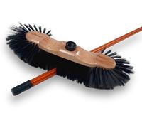 Kibros Lot 3 balais Demi-tête Fibres Pet Noires 60 mm Manche Bois 2 m