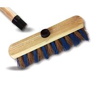 Kibros Lot 3 balais ménage Coco zèbré PPN 29 cm Manche Bois 1,25 m | Garnissage coco zèbré PPN bleu ou rouge, 29 cm, manche bois 1,25 m inclus, semelle bois, douille vissante, intérieur.