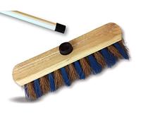 Kibros Lot 3 balais ménage Coco zèbré PPN 29 cm Manche Bois 2 m | Garnissage coco zèbré PPN bleu ou rouge, 29 cm, manche bois 2 m inclus, semelle bois, douille à vis, intérieur.