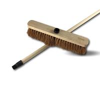 Kibros Lot 3 balais ménage Fibres Coco Naturel 37,5 cm Manche Bois | Garnissage fibres de coco naturel longues 37,5 cm, douille vissante plastique, manche bois inclus, usage intérieur extérieur.
