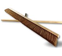 Kibros Lot 6 balais cantonnier Coco Naturel 100 cm avec Manche Bois | Garnissage coco naturel, 100 cm, manche bois inclus, semelle bois, douille vissante, piste extérieur.