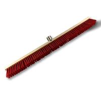 Kibros Lot 6 balais cantonnier PVC Rouge 100 cm extérieur sans Manche | Garnissage PVC rouge résistant, 100 cm, semelle bois, douille vissante, usage piste extérieur atelier chantier.