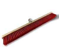 Kibros Lot 6 balais cantonnier PVC Rouge 80 cm extérieur sans Manche | Garnissage PVC rouge résistant, 80 cm, semelle bois, douille vissante, usage piste extérieur atelier chantier.