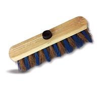 Kibros Lot 6 balais ménage Coco zèbré PPN 29 cm sans Manche | Garnissage coco zèbré renforcé PPN bleu ou rouge, longueur 29 cm, semelle bois, douille vissante, sols variés intérieur.