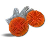Kibros Pack 2 écrans urinoir anti-splash Ø 17 cm mangue orange | Anti-bactéries, filtre, couleur orange, s'adapte à tous les urinoirs, idéal hôtel restaurant.