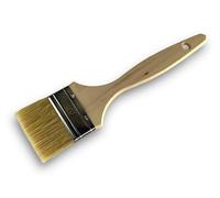 Kibros Pinceau Queue de morue Soie Blanche 70 mm épaisseur Simple | Manche bois brut, soie simple épaisseur, multi-support peinture acrylique glycéro huile vernissage, 70 mm.