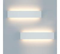 KICAAO 2 Pièces Applique Murale LED 16W Moderne Intérieur 3000K Carrée Blanche Décorative pour Chambres à Coucher, Salon 40CM