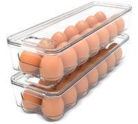 KICHLY boite réfrigérateur - barquette alimentaire avec 14 espaces, couvercle et poignée, en plastique (lot de 2)