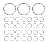 KICHOUSE 100pcs Petits Anneaux Artisanaux en Acier Inoxydable Argenté, Doubles Anneaux Porte-clés Finition Lisse et Attache Rapide, pour Artisanat et Bureau