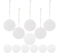 KICHOUSE 12pcs Étiquettes en Céramique Rondes Prêtes à Peindre, Suspendues, Blanc, Décor Créatif pour Bureau ou Salon, Ornement DIY Unique et Délicat