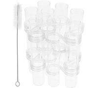 KICHOUSE 1ensemble Set de Tubes Vase Verre Transparent pour Hydroponie Décor Maison avec Crochets S et Brosse Contenants pour Arrangement Floral et Plantes