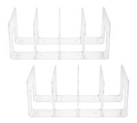 KICHOUSE 2pièces Support de Transparent Organiseur de Fichiers Plastique à Compartiments Support Stable pour Bureau et Étagère Rangement Décoratif pour Documents