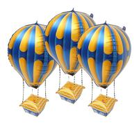KICHOUSE 4 Ballons en Film D'aluminium Montgolfière pour Décoration de Fête D'anniversaire Garçon et Filles Accessoires Photo et Ambiance Festive