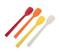 KICHOUSE 4 Pièces Cuillère en Silicone Flexible pour Mélange Silencieux, Spatule Compacte Réutilisable pour Préparation de Café Expresso et Rangement Pratique à Domicile