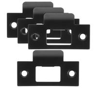 KICHOUSE 4 Pièces Plaque de Gâche du Pêne Dormant Performance Stable en Acier Inoxydable Noir, Kit de Renforcement de Porte pour Cadres Commerciaux et Sécurité Domestique