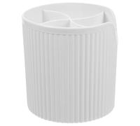 KICHOUSE Boîte de Rangement Maquillage Transparente en Polypropylène, Organisateur Multifonction à Compartiments, Support Pinceaux et Stylos Blanc, Accessoire Stable pour Bureau et Salle