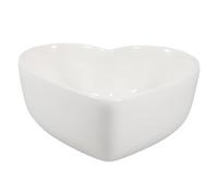 KICHOUSE Bol à Bonbons en Céramique de Cœur Blanc, Ramequin en Porcelaine, pour Desserts et Apéritifs, Capacité Modérée, Maison Soirées de Saint-valentin